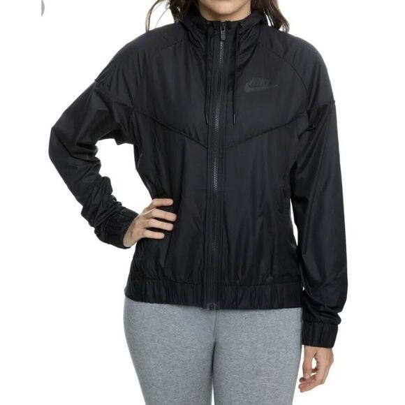 Nike 883495-010 Women's Sz L Black Windrunner Woven Windbreaker Jacket - Picture 14 of 15